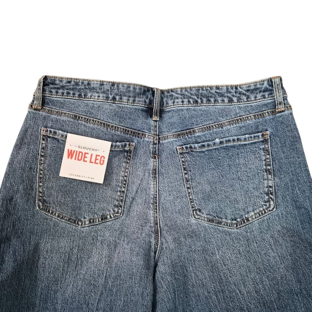 NWT Celebrity Pink Juniors Slouchy Wide Leg Baggy Jeans Size 15/32, 19/34, 21/35 - Picture 9 of 12